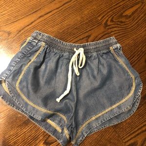 Drawstring Denim Shorts